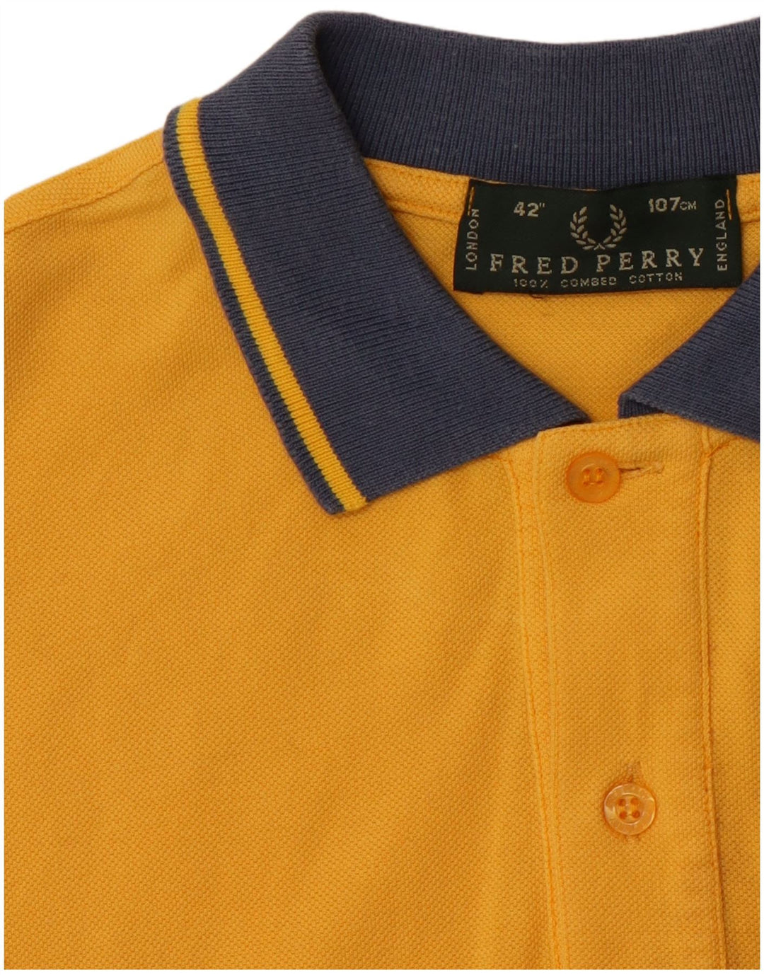 Męska koszulka polo FRED PERRY, średnia żółta bawełna