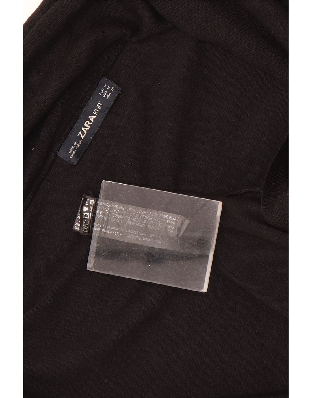 Sweter damski Zara z otwartym kardiganem UK 12, średnia czarna wiskoza
