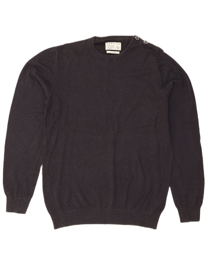 Męski sweter Jack & Jones o regularnym kroju z okrągłym dekoltem, średni granatowy