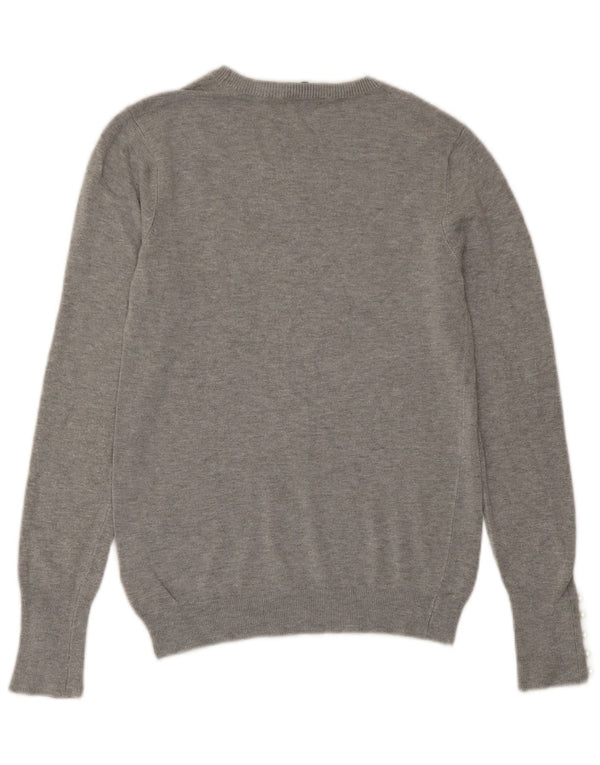 Damski sweter Zara z dekoltem w łódkę UK 12 Średni szary, nakrapiany wiskoza