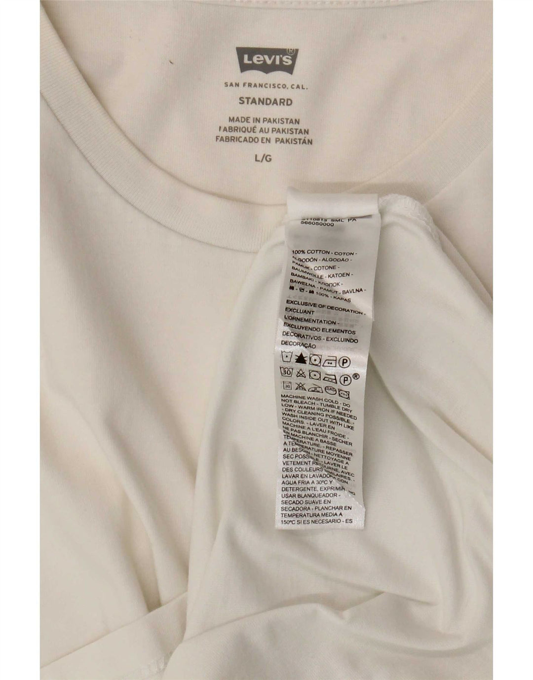 Męski standardowy T-shirt Levi's, duży, biały, bawełniany