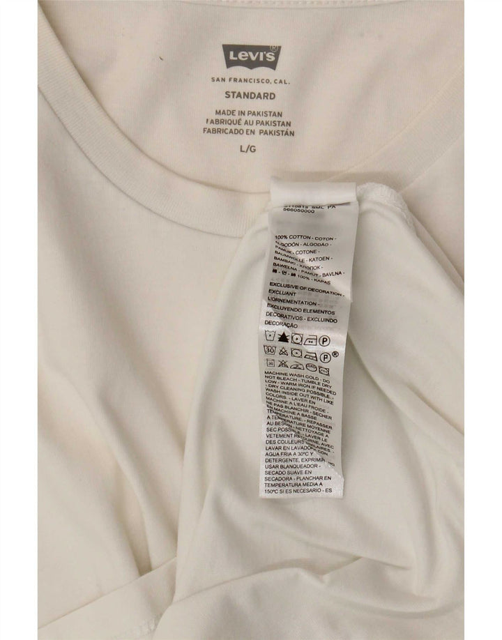Męski standardowy T-shirt Levi's, duży, biały, bawełniany