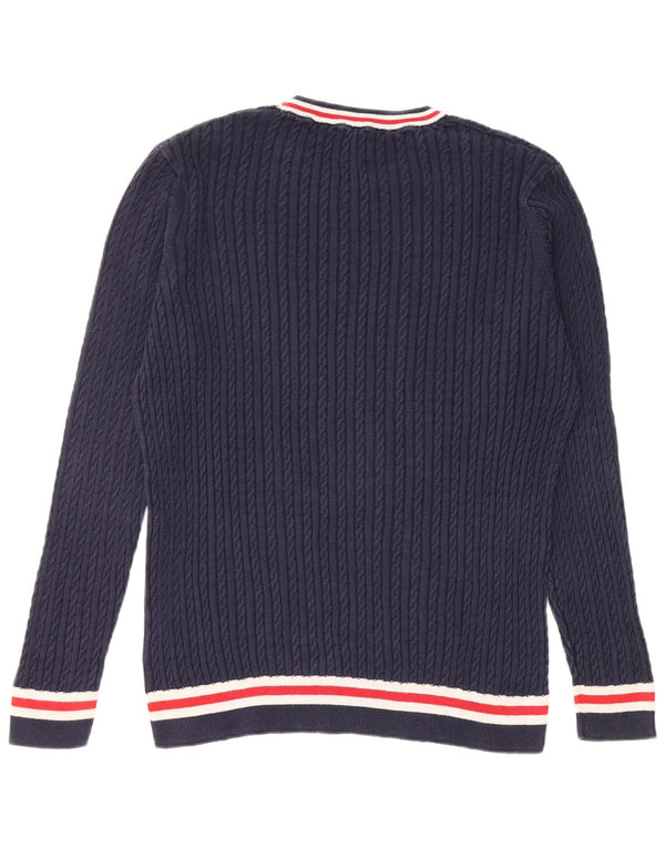 Crew Clothing Damski sweter z okrągłym dekoltem, UK 18 XL, granatowy, bawełniany