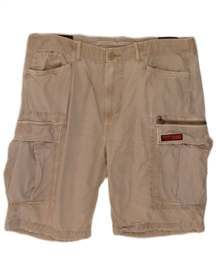 Męskie spodenki cargo Superdry W36, duże, beżowe, bawełniane