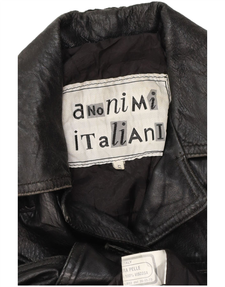 Kurtka skórzana damska VINTAGE UK 10 Mała czarna skóra