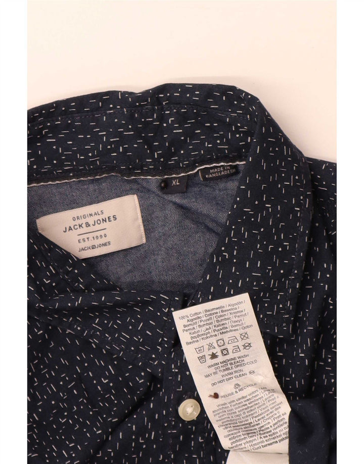 Koszula męska Jack & Jones XL, bawełniana w granatowe cętki