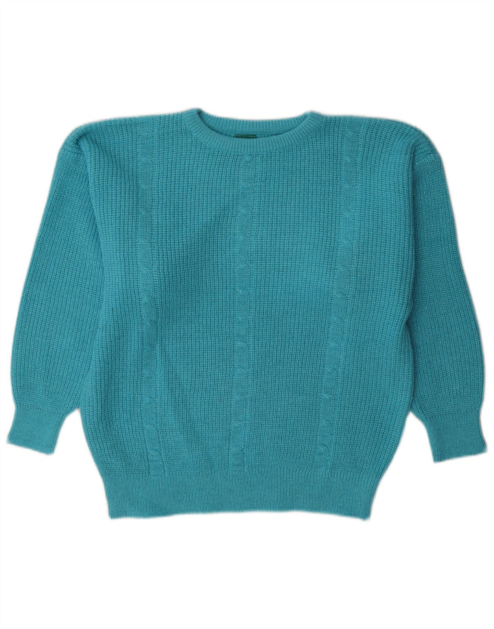 Damski sweter oversize Canda z okrągłym dekoltem UK 10, mały, niebieski akryl