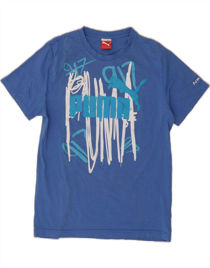 PUMA Mens Graphic T-Shirt Top Medium Blue Vintage Puma and Second-Hand Puma from Messina Hembry 