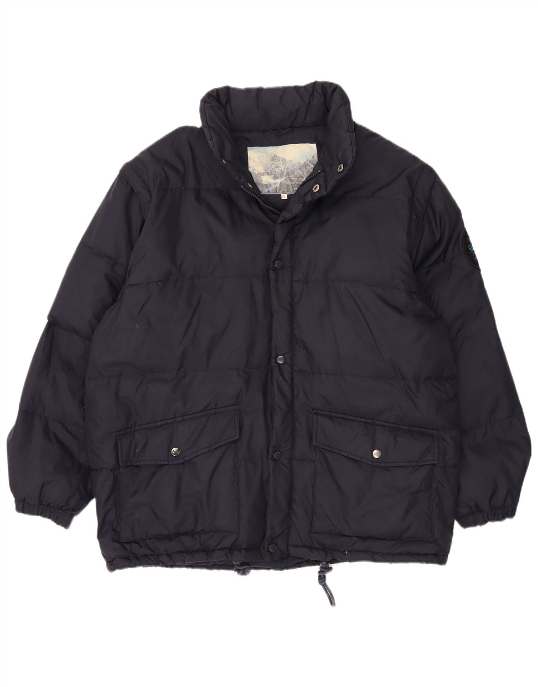 Męska kurtka narciarska VINTAGE UK 42 XL granatowa, nylonowa