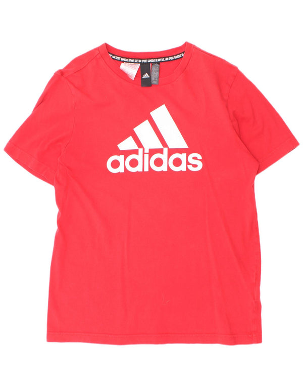 Chłopięcy T-shirt Adidas z grafiką, 13-14 lat, czerwona bawełna