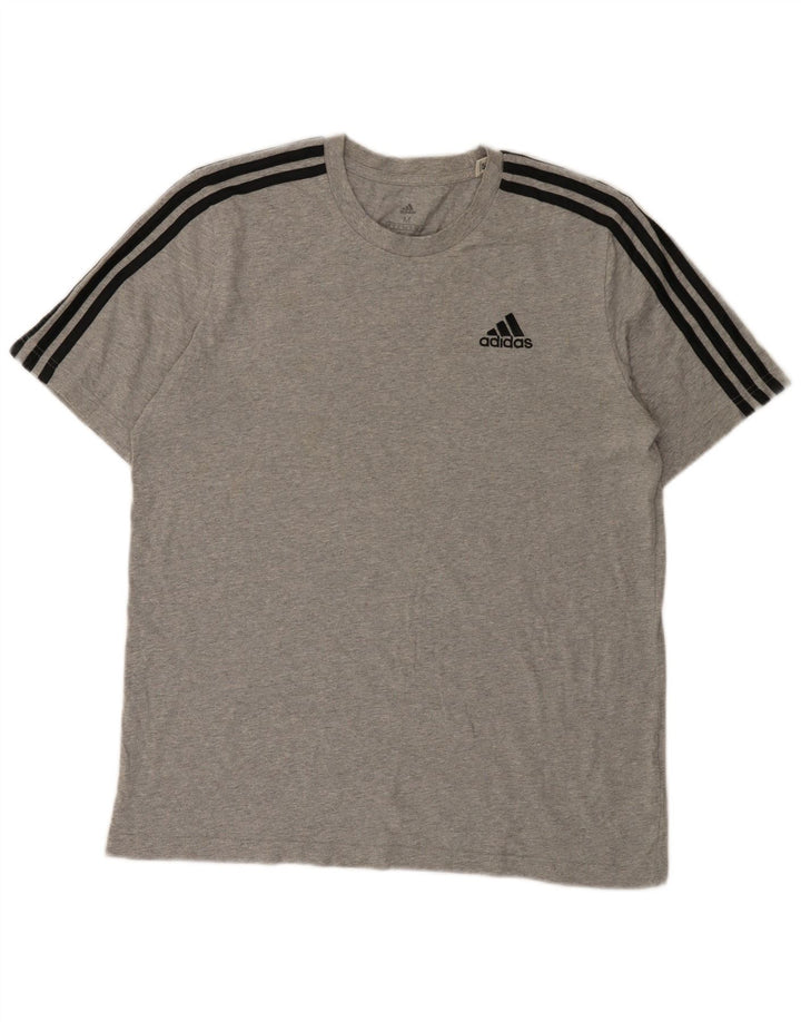 Adidas Męski T-shirt Top Średni Szary Nakrapiany Bawełna