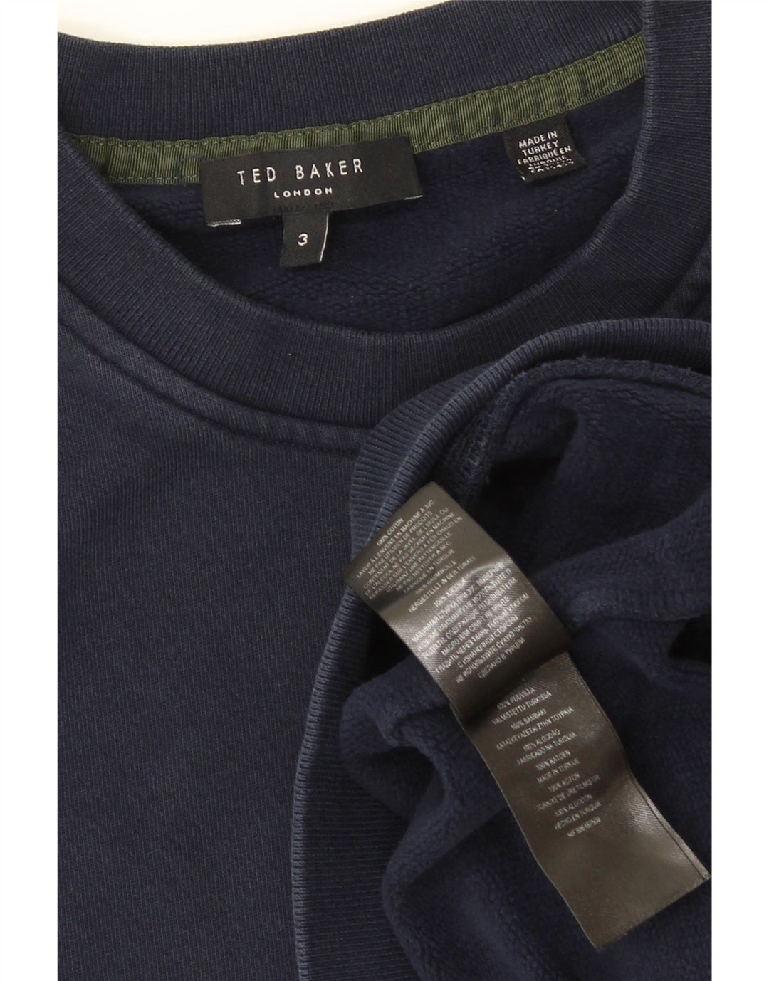 Męski sweter Ted Baker, rozmiar 3, średni granatowy, bawełniany