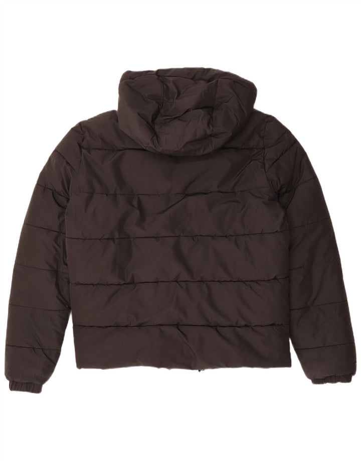 Męska ocieplana kurtka z kapturem Superdry UK 40, duża, czarna, poliestrowa