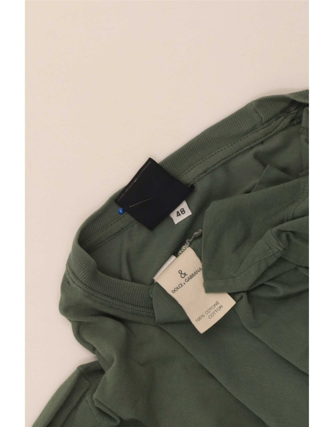 Damski top Dolce & Gabbana z długim rękawem IT 48 XL, bawełna khaki