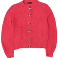 Marks & Spencer Damski sweter typu Crop Cardigan UK 12 Średni Różowy Akryl