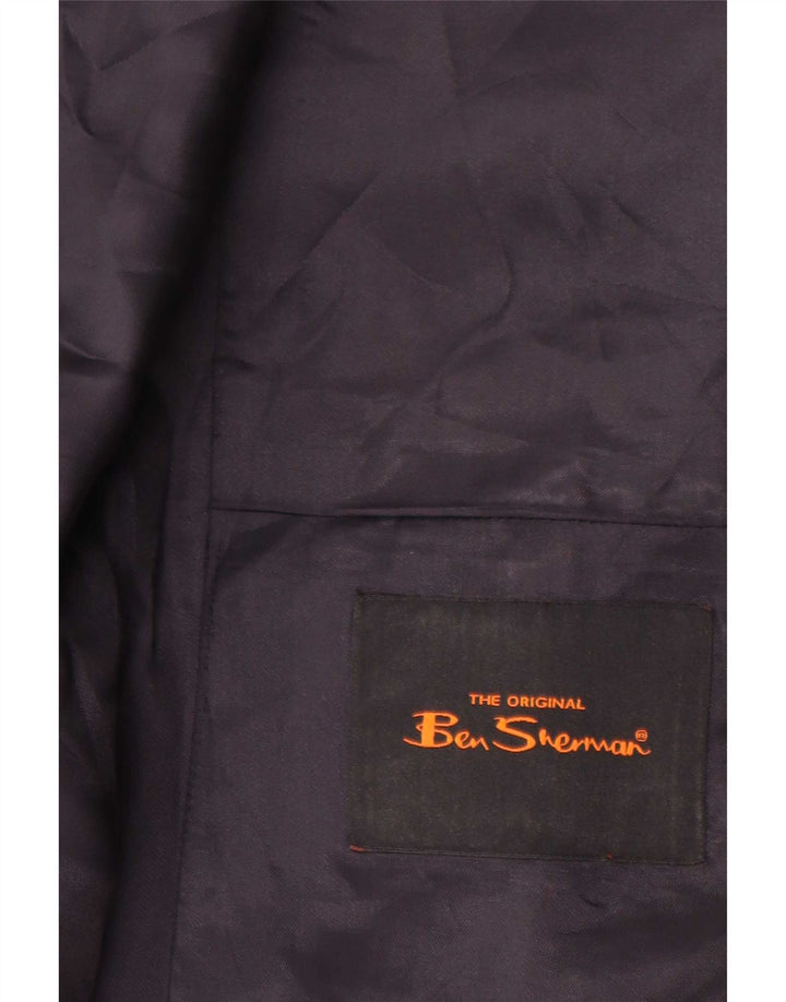 Męska kamizelka Ben Sherman, mała, niebieska, wełniana w bloki kolorów
