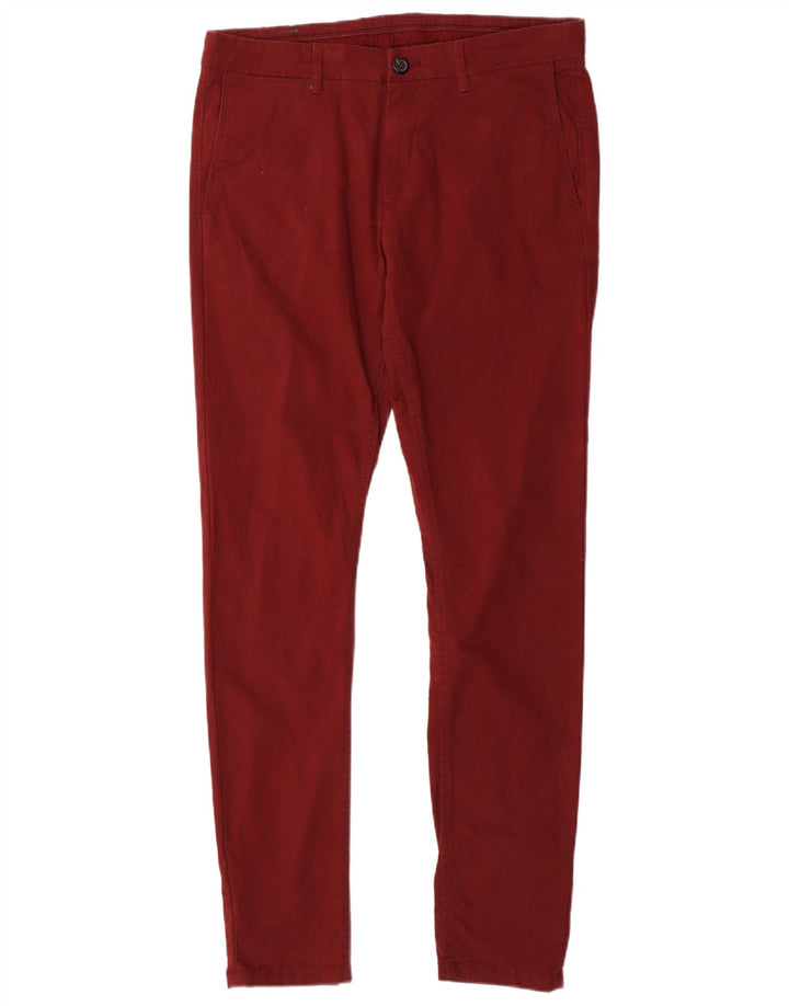 Męskie spodnie chino Zara EU 42 Medium W32 L30 Bordowe