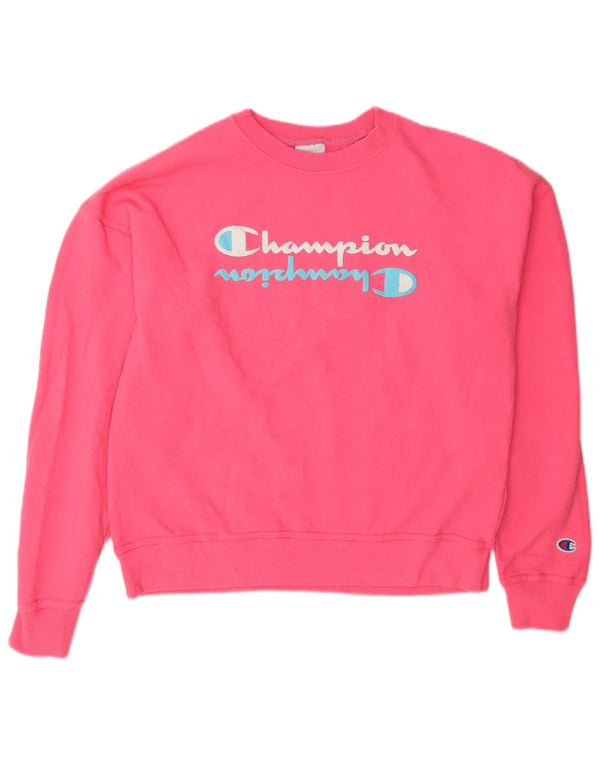 Damska bluza Champion Graphic Oversize Sweter UK 10 Small Pink Cotton