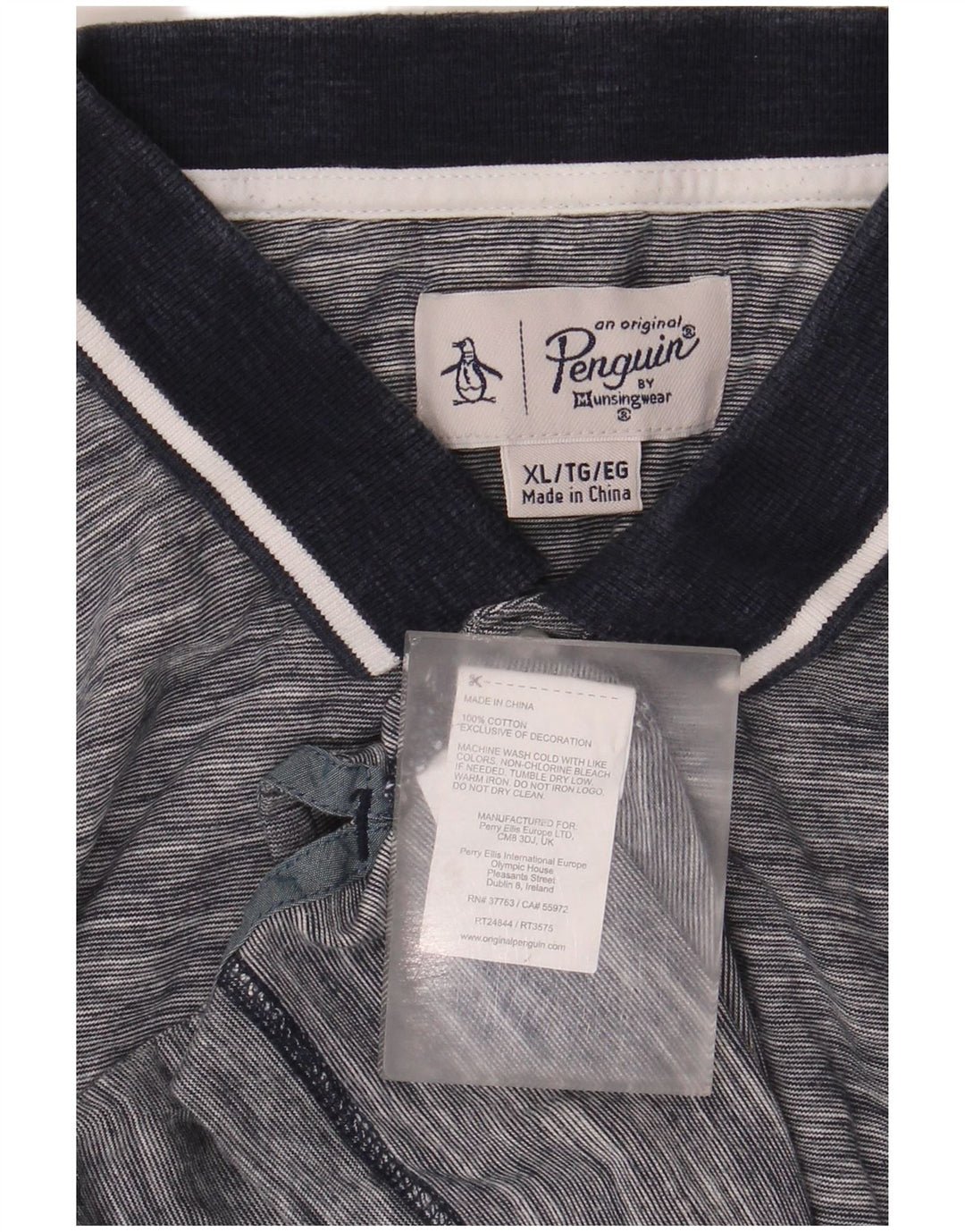 Męska koszulka polo PENGUIN XL, szara, bawełniana w plamki