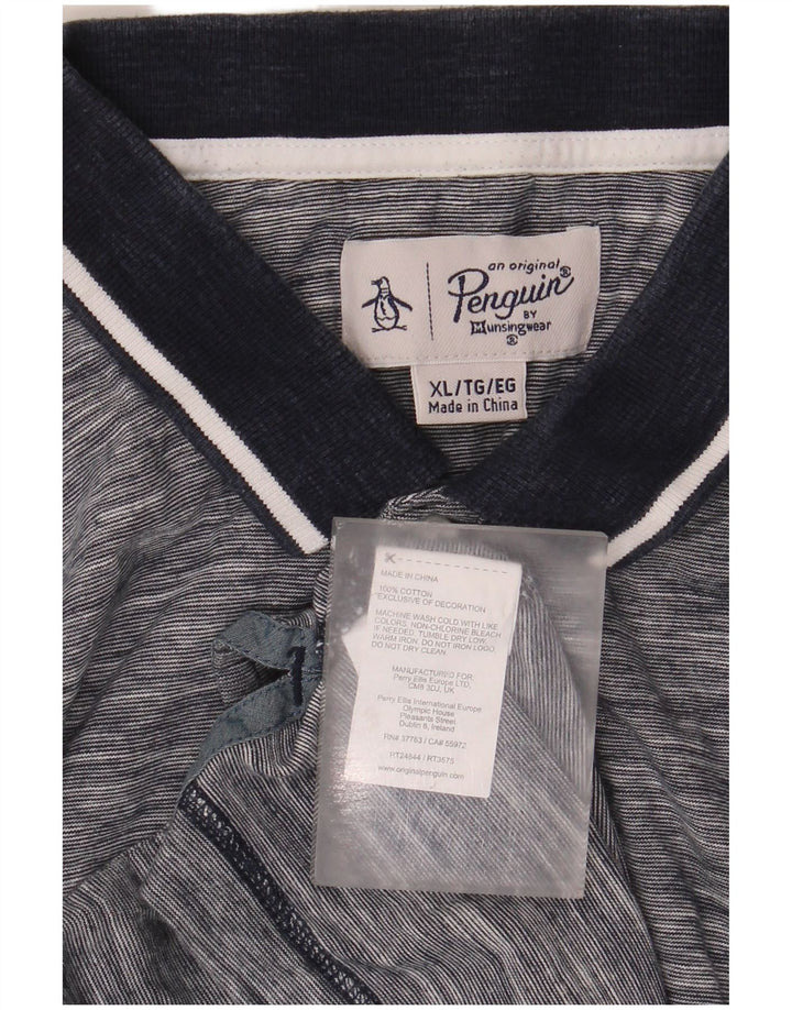 Męska koszulka polo PENGUIN XL, szara, bawełniana w plamki