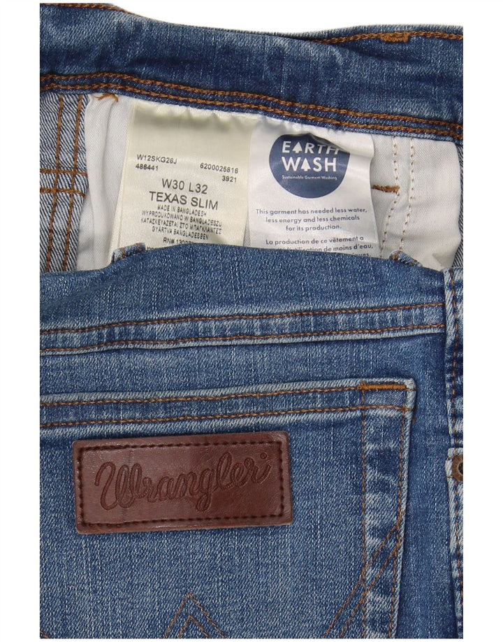 WRANGLER Męskie jeansy Texas Slim Cropped W30 L25 Niebieskie, bawełniane