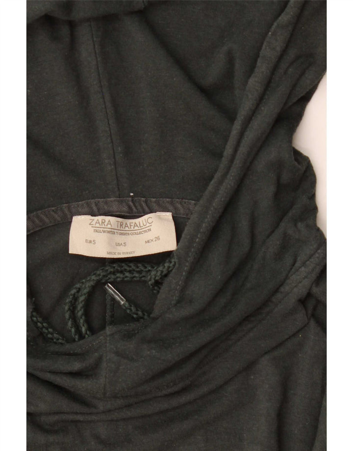 Damska koszulka oversize z kapturem i długim rękawem Zara UK 10 Small Black