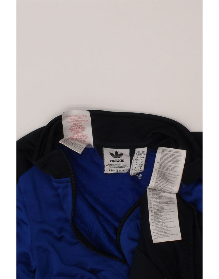Chłopięca kurtka dresowa Adidas 5-6 lat Granatowa, poliestrowa z blokami kolorów