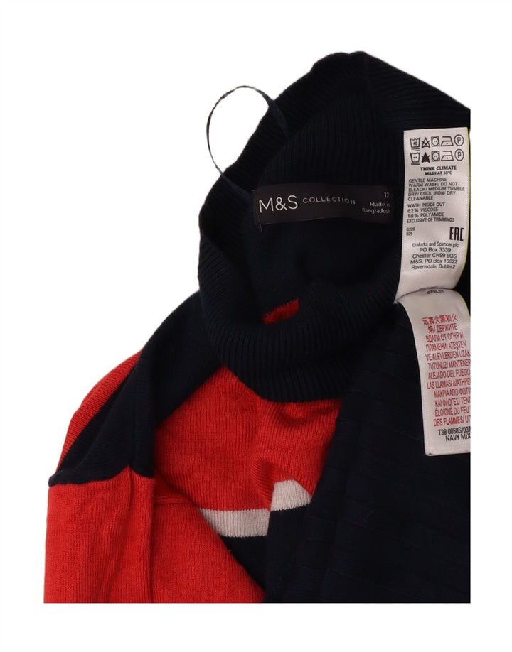 Marks & Spencer Damski sweter z golfem UK 12, średni granatowy