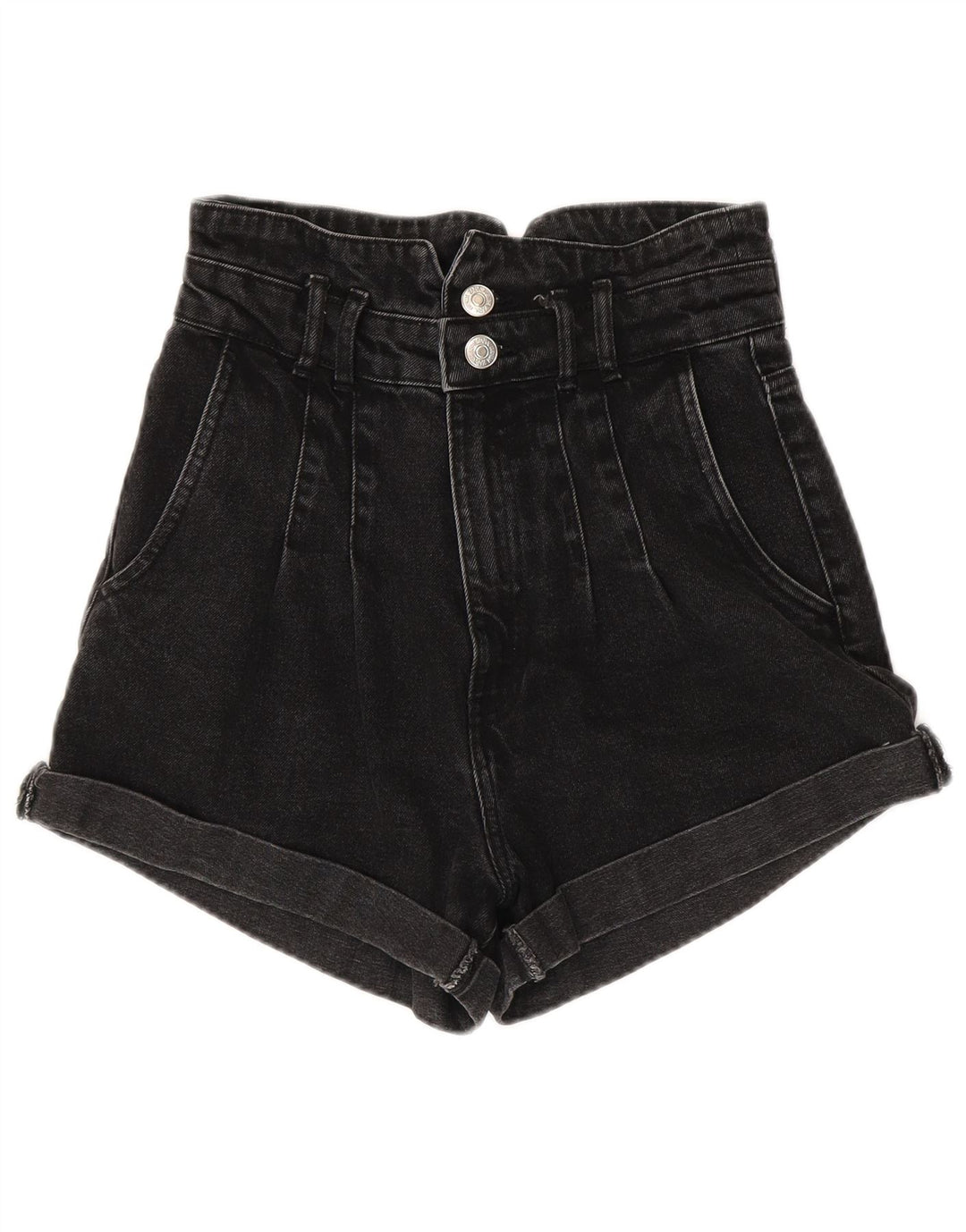 ZARA Womens Denim Shorts EU 34 2XS W24  Black