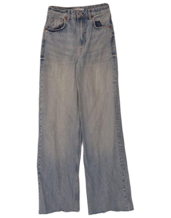 Damskie jeansy Zara z wysokim stanem i szeroką nogawką EU 34 2XS W24 L30 Niebieskie