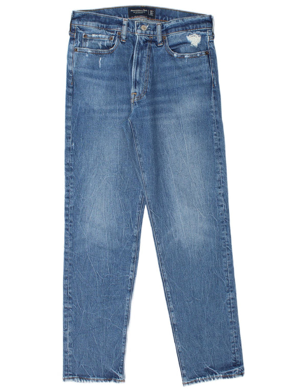 ABERCROMBIE & FITCH Męskie jeansy ze stretchem W31 L32 Niebieskie, bawełniane, lata 90.