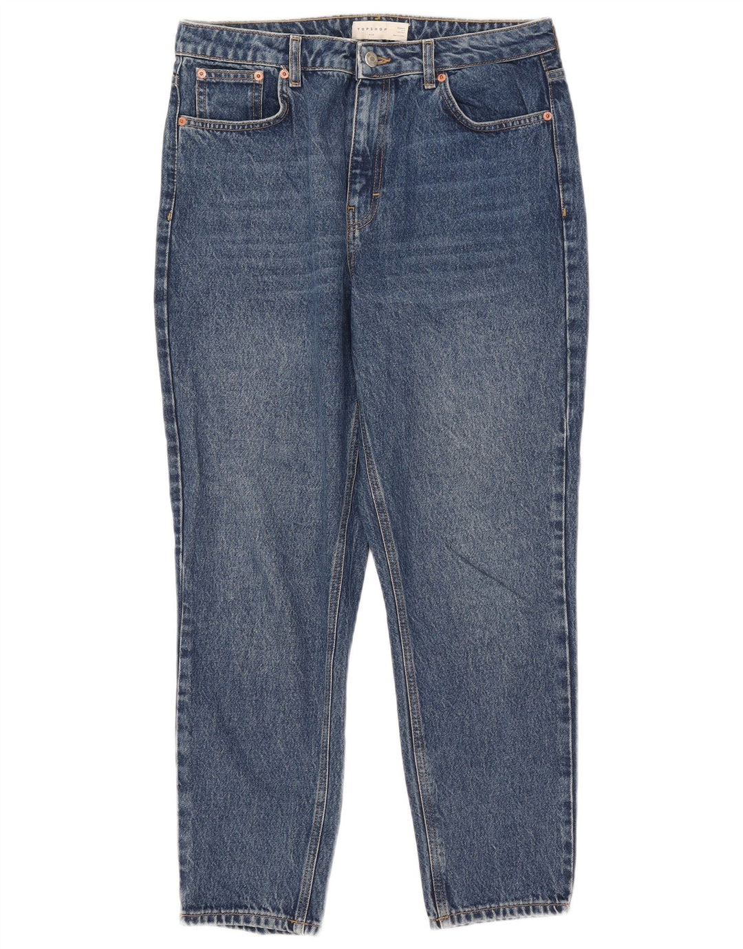 Damskie jeansy zwężane Topshop Mom W32 L26 Niebieski poliester