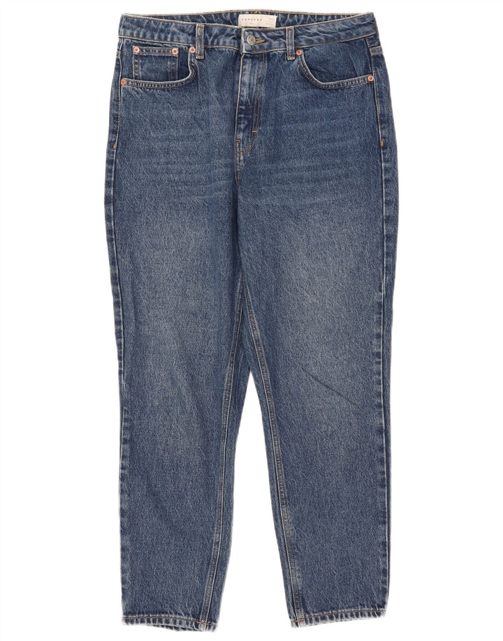 Damskie jeansy zwężane Topshop Mom W32 L26 Niebieski poliester