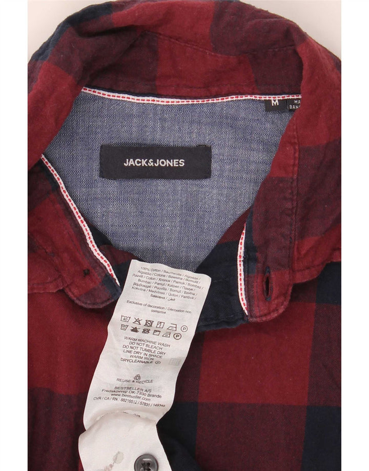 Koszula flanelowa męska Jack & Jones o regularnym kroju, średnia czerwona bawełniana kratka