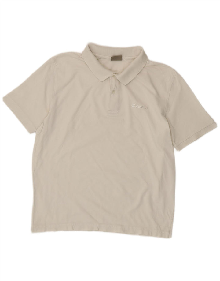 Męska koszulka polo Lotto, średnia biel