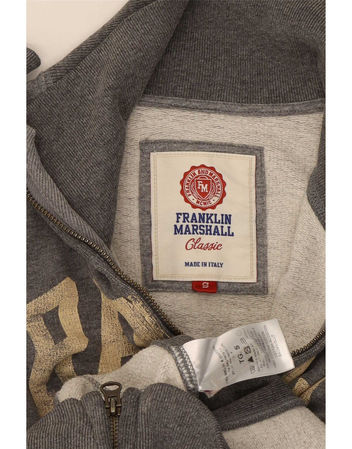 Męska kurtka dresowa Franklin & Marshall z grafiką, mała, szara, bawełniana