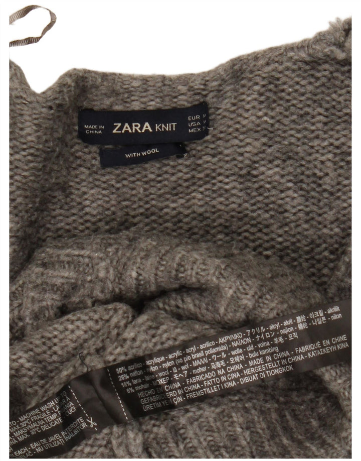 Sweter damski Zara UK 14, średni szary, nakrapiany akryl