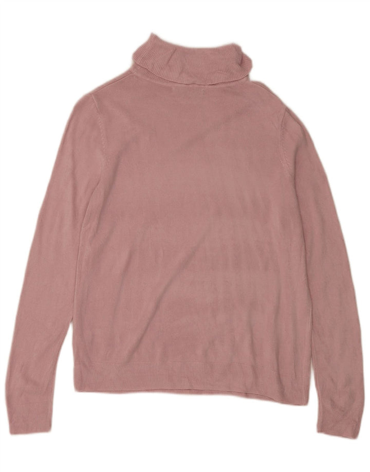 Marks & Spencer Damski sweter z golfem UK 14 Średni różowy akryl