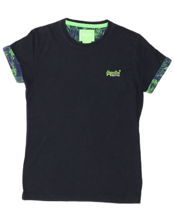 T-shirt męski Superdry, mały, granatowy, bawełniany