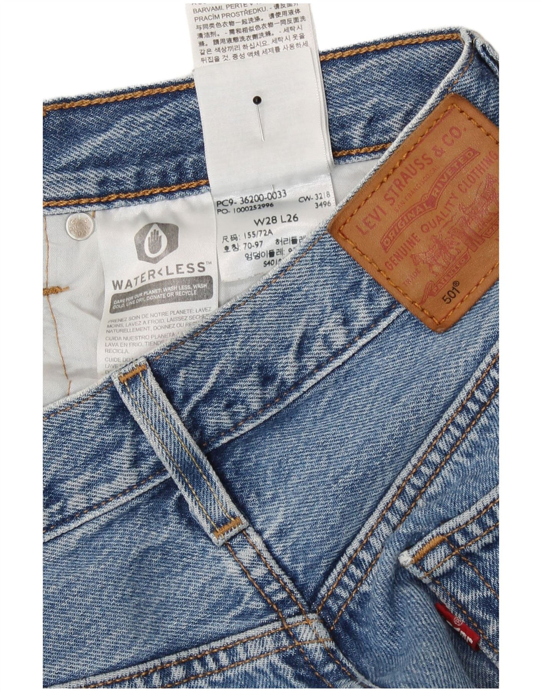 Damskie jeansy Levi's 501 Straight W28 L26 Niebieskie bawełniane