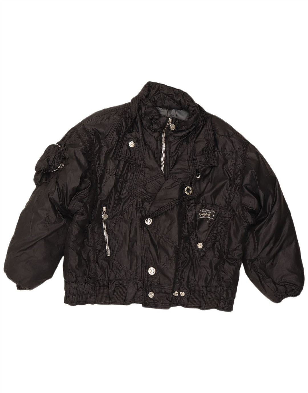 Damska kurtka bomberka vintage IT 52 XL Czarny poliamid