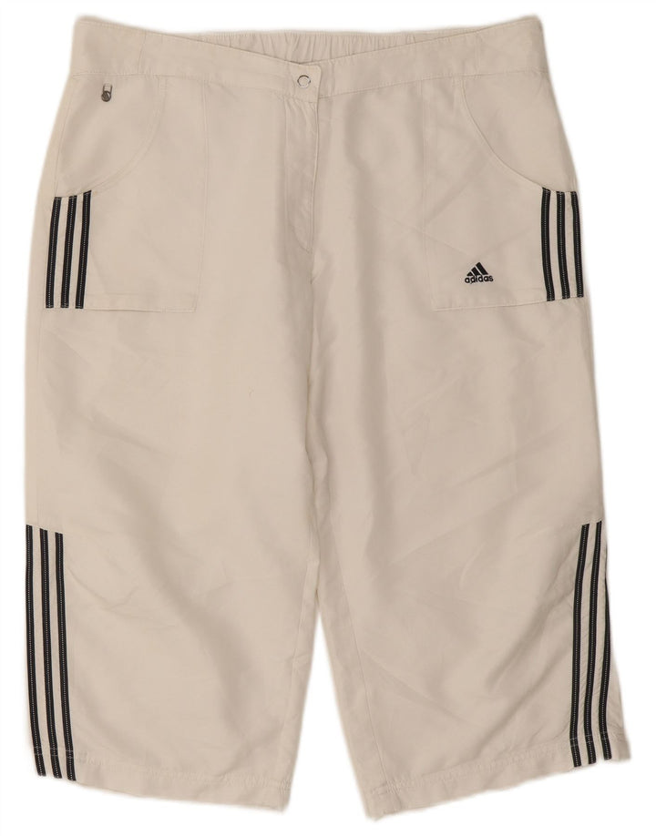 Damskie bermudy Adidas UK 18 XL W34 Biały poliester