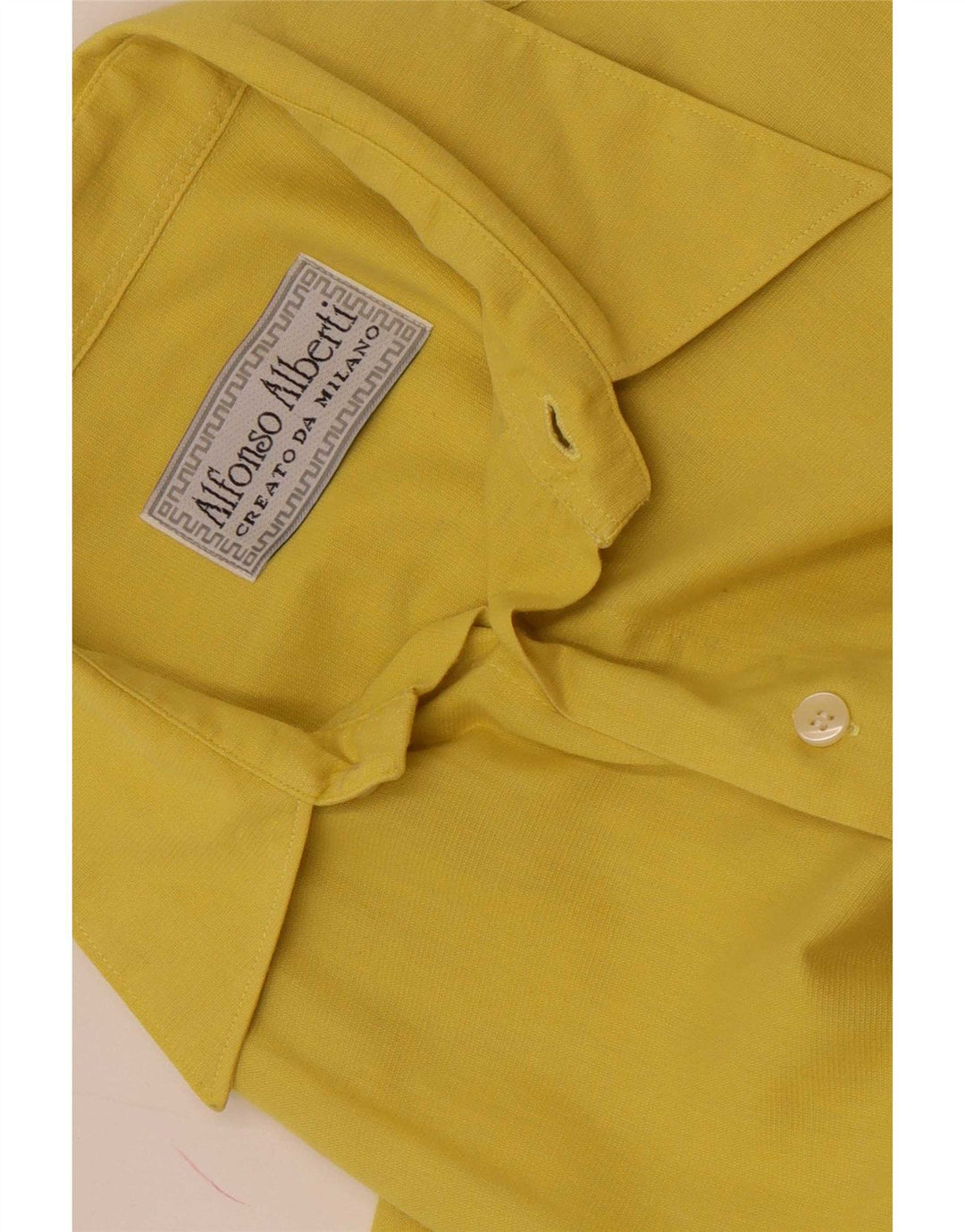 Koszula męska z krótkim rękawem w stylu vintage, duża, żółta