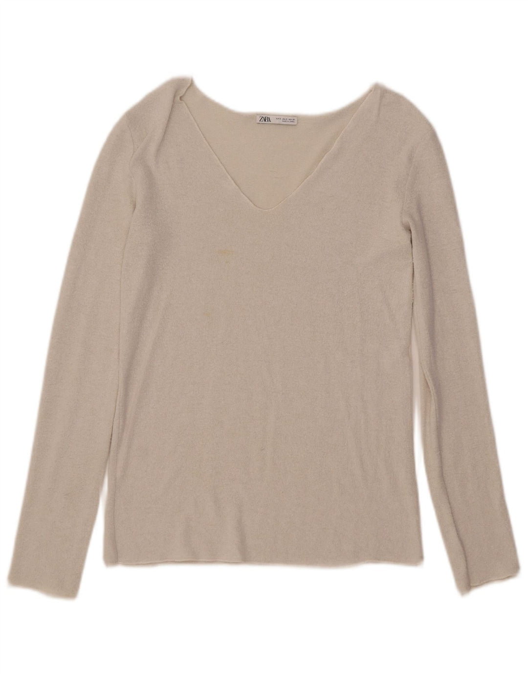 Top damski Zara z długim rękawem UK 10, mały, biały