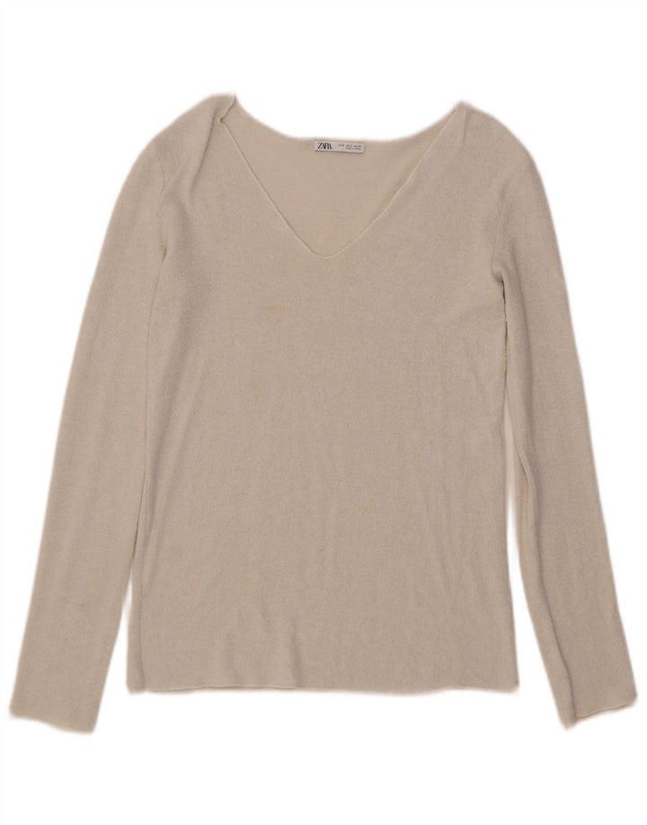 Top damski Zara z długim rękawem UK 10, mały, biały