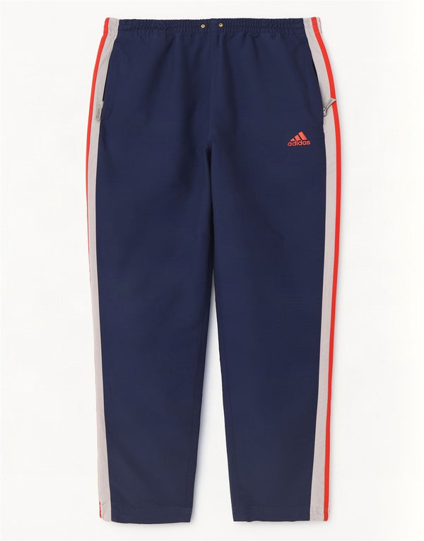Męskie spodnie dresowe Adidas UK 44/46, duże granatowe, poliestrowe
