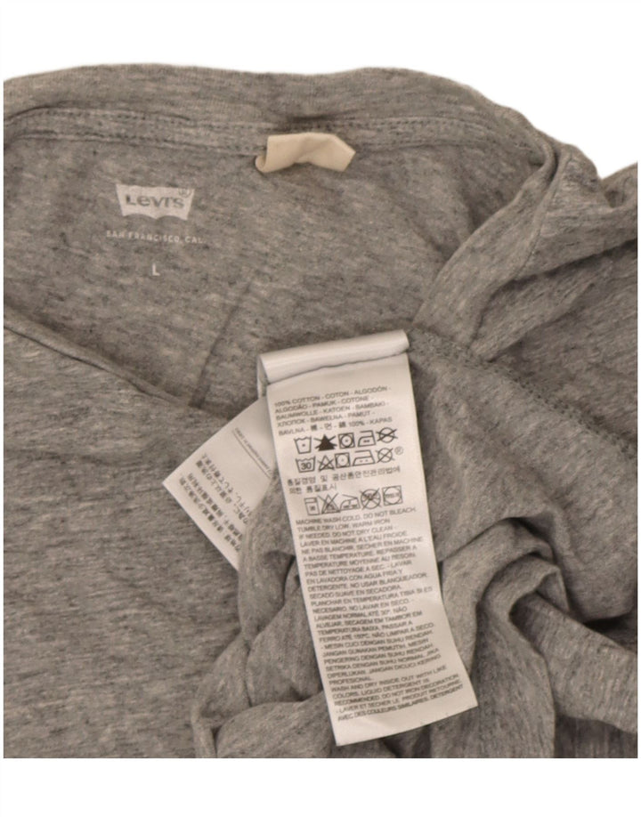 Męski T-shirt z grafiką Levi's, duży, szary, z bawełny w plamki