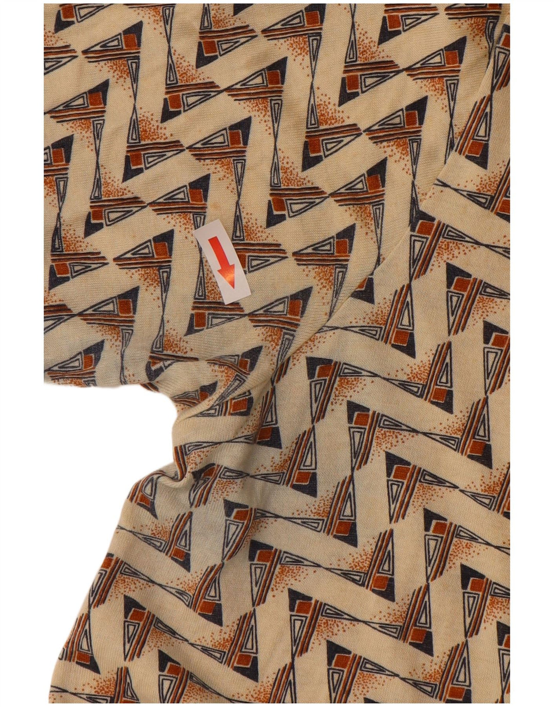 Męska koszulka polo w stylu vintage, średnia beżowa, geometryczna bawełna