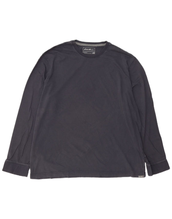 EDDIE BAUER Męski top z długim rękawem XL, granatowy, bawełniany