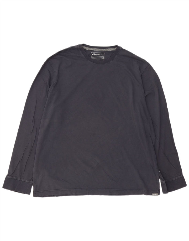 EDDIE BAUER Męski top z długim rękawem XL, granatowy, bawełniany